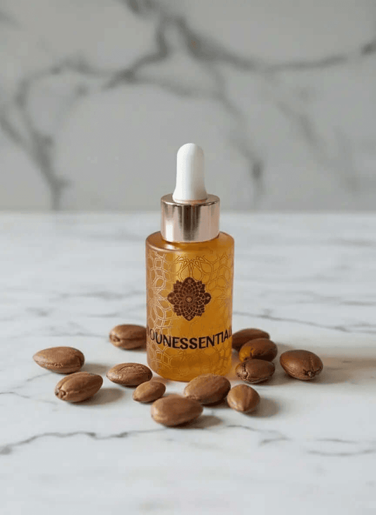 100% Pure Moroccan Argan Oil 30ml in golden dropper bottle