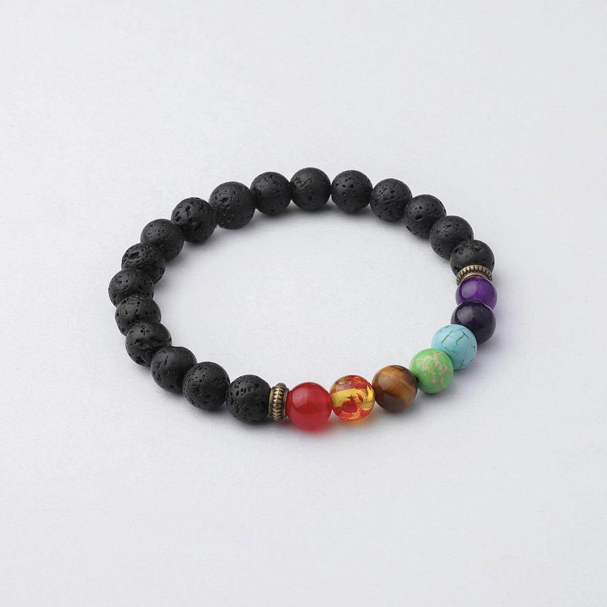 "7 Chakra" Lava Bead Diffuser Bracelet - MounEssentials