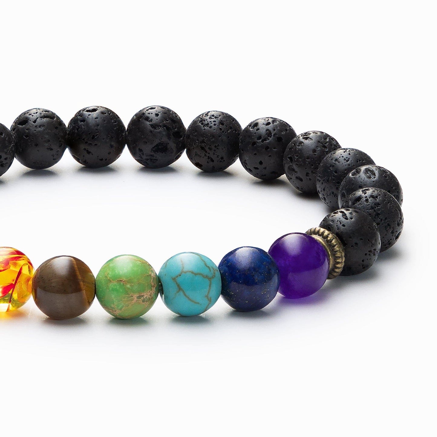 MounEssentials Chakra Diffuser Bracelet "7 Chakra" Lava Bead Diffuser Bracelet