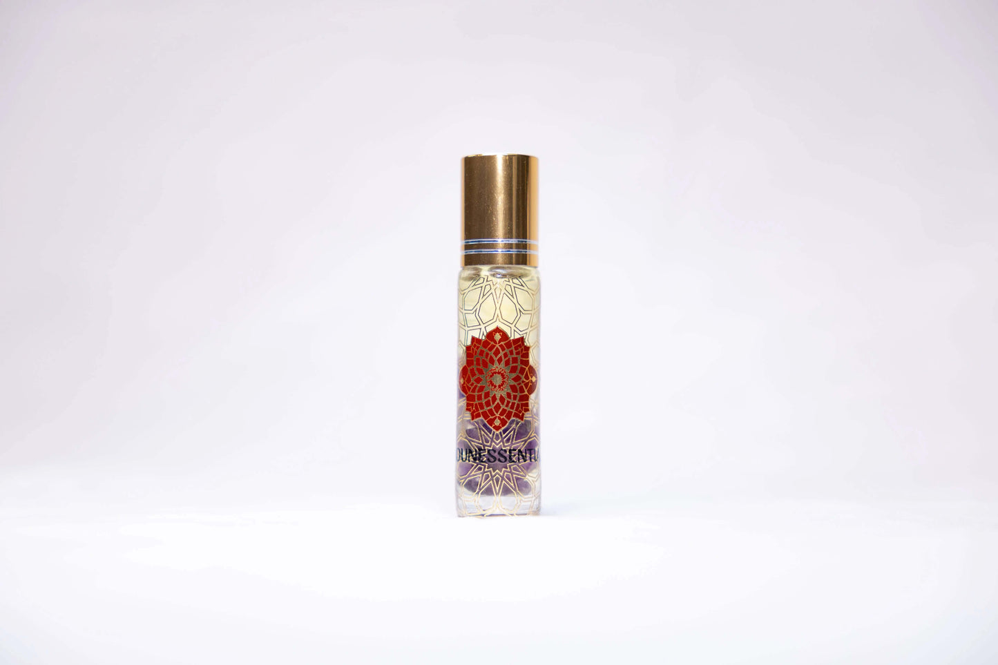 Rosemary and Amethyst Infusion Body Roll-On with mandala label