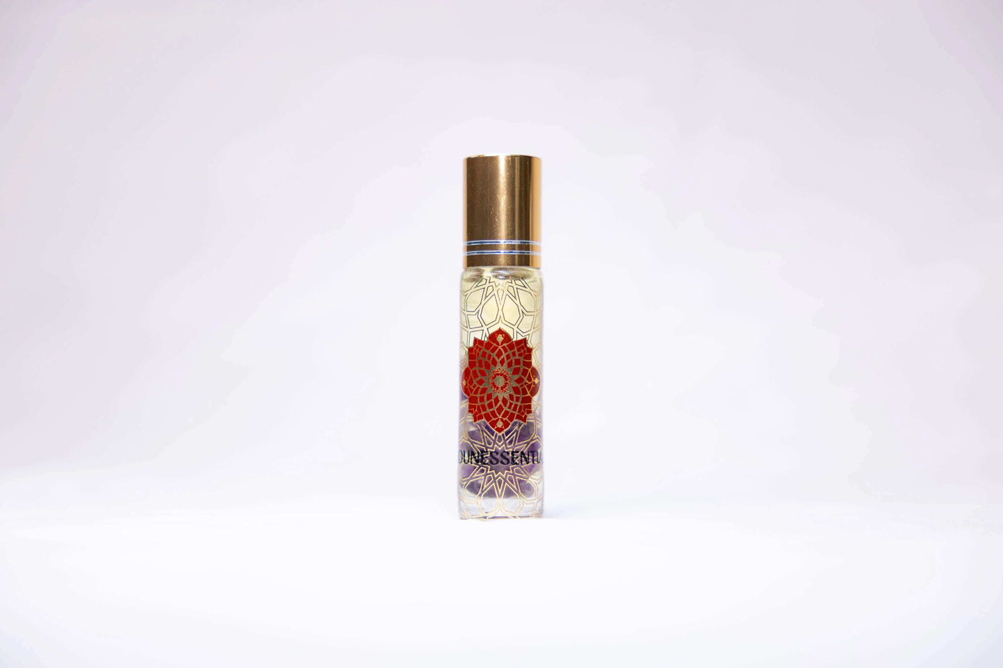 Rosemary and Amethyst Infusion Body Roll-On with mandala label