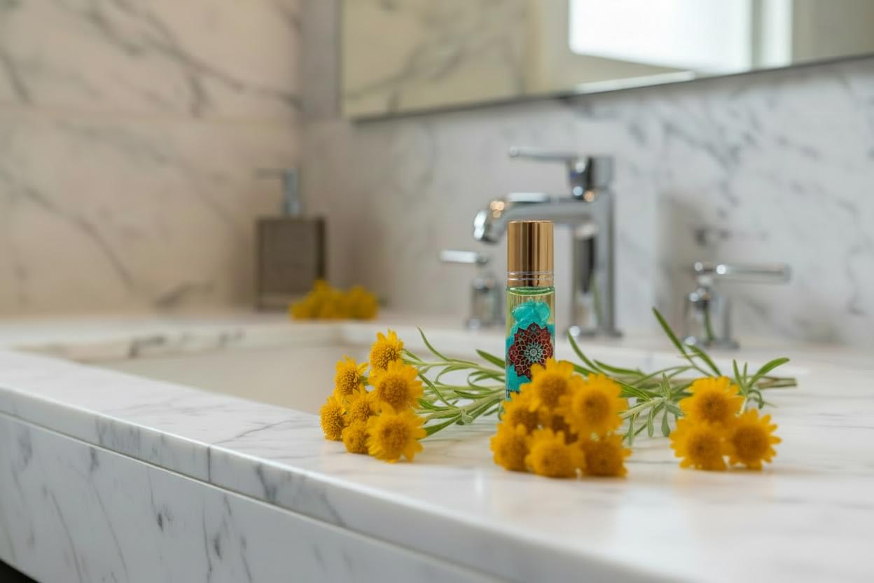 Helichrysum and Turquoise Infusion Body Roll-On.