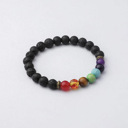 MounEssentials Chakra Diffuser Bracelet "7 Chakra" Lava Bead Diffuser Bracelet