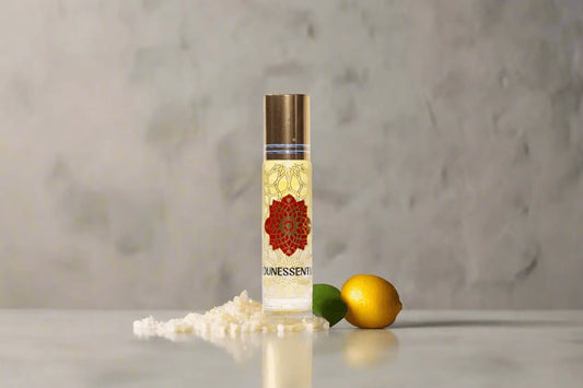 Lemon essential oil Body Roll-On Infused with Citrine Crystals - MounEssentials