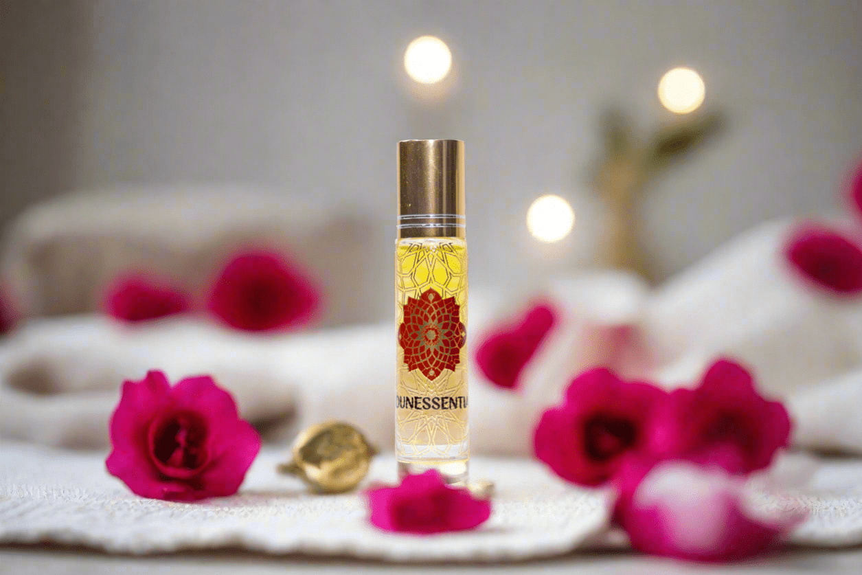 MounEssentials Essential Oil Roll-Ons Moroccan Wild Rose and Rose Quartz Infusion Roll-On