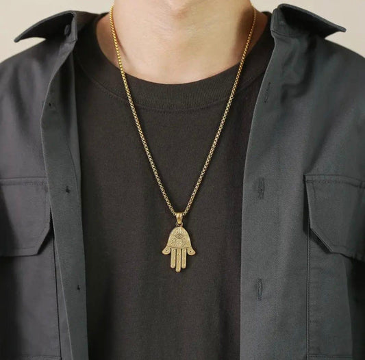 MounEssentials Pendant Necklace Khamsa Pendant Necklace
