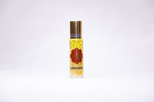Champaca and Yellow Jade Infusion Body Roll-On — clean yellow jade crystal-infused roll-on bottle
